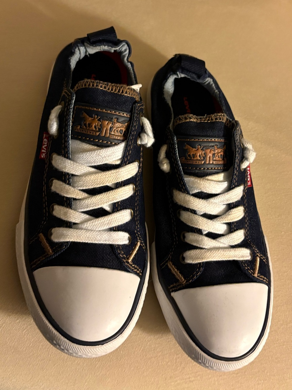 Levi's women’s Navy Canvas Low-Top Sneakers converse-style